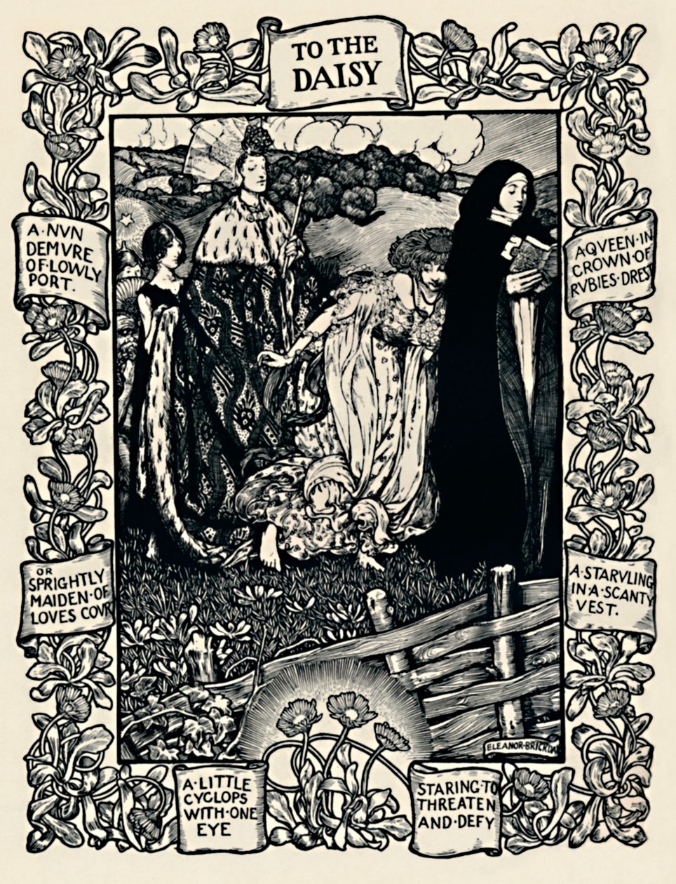Ilustracja do wiersza Wordswortha do stokrotki, nr 2, 1923 autorstwa Eleanor Fortescue Brickdale