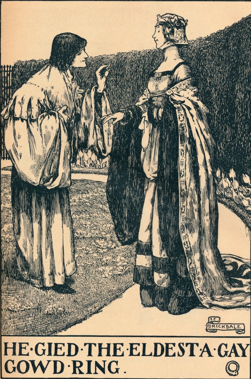 ilustracja do Sióstr Twa o Binnorie, c1900 autorstwa Eleanor Fortescue Brickdale