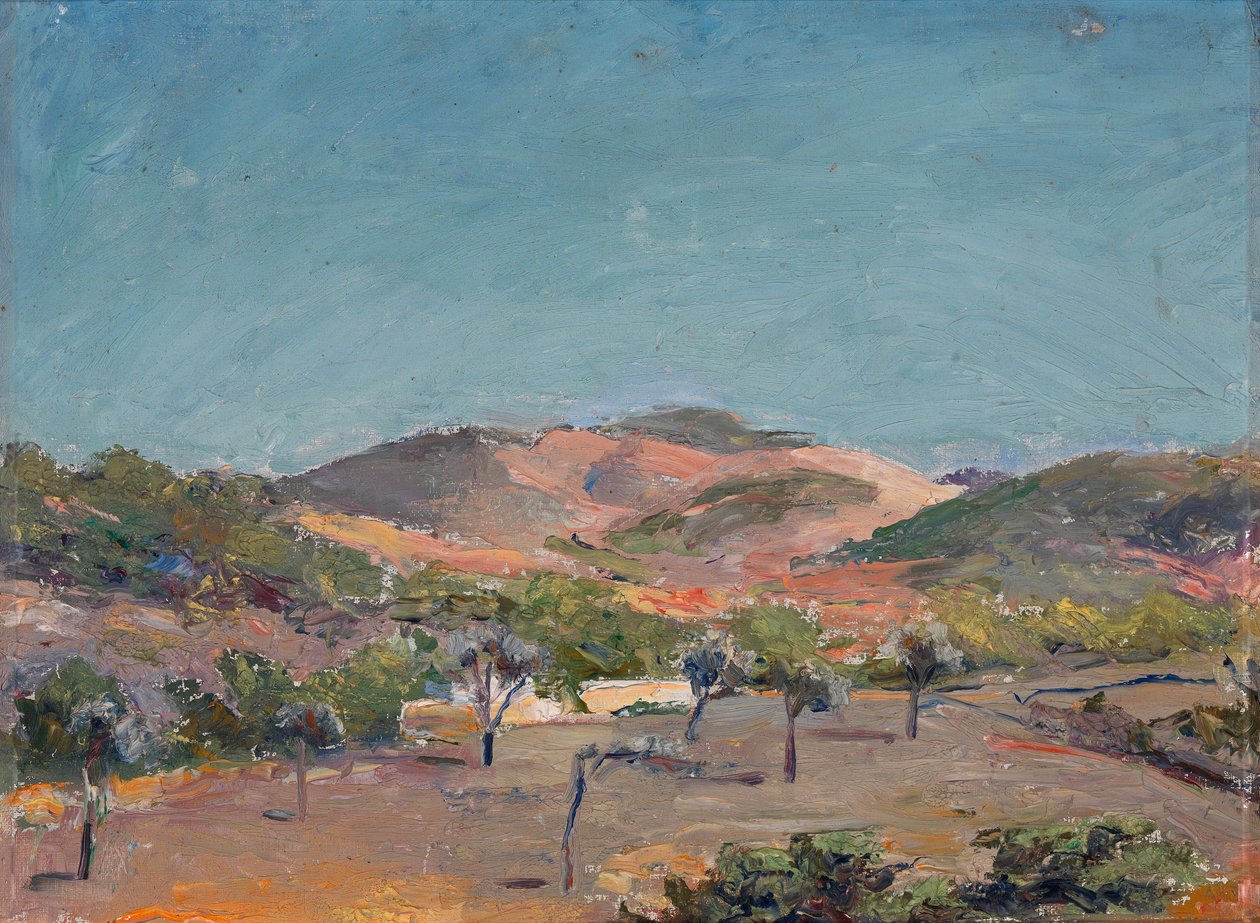 Wzgórze z drzewami, b.d. autorstwa Eleanor Harris