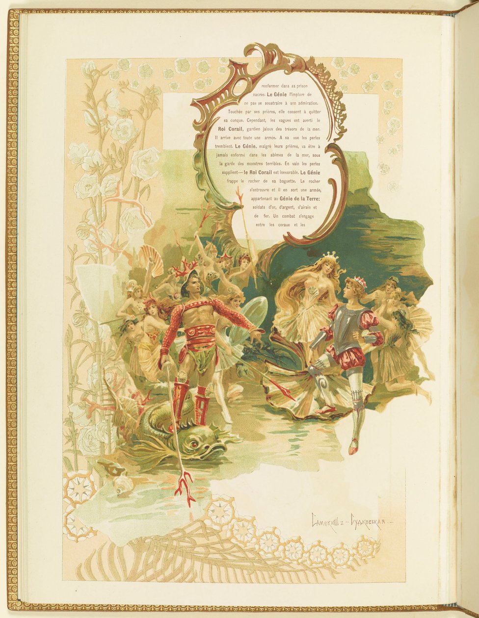 Program do baletu La Perle Mariusa Petipy i Riccardo Drigo, 1896. autorstwa Elena Petrovna Samokish-Sudkovskaya