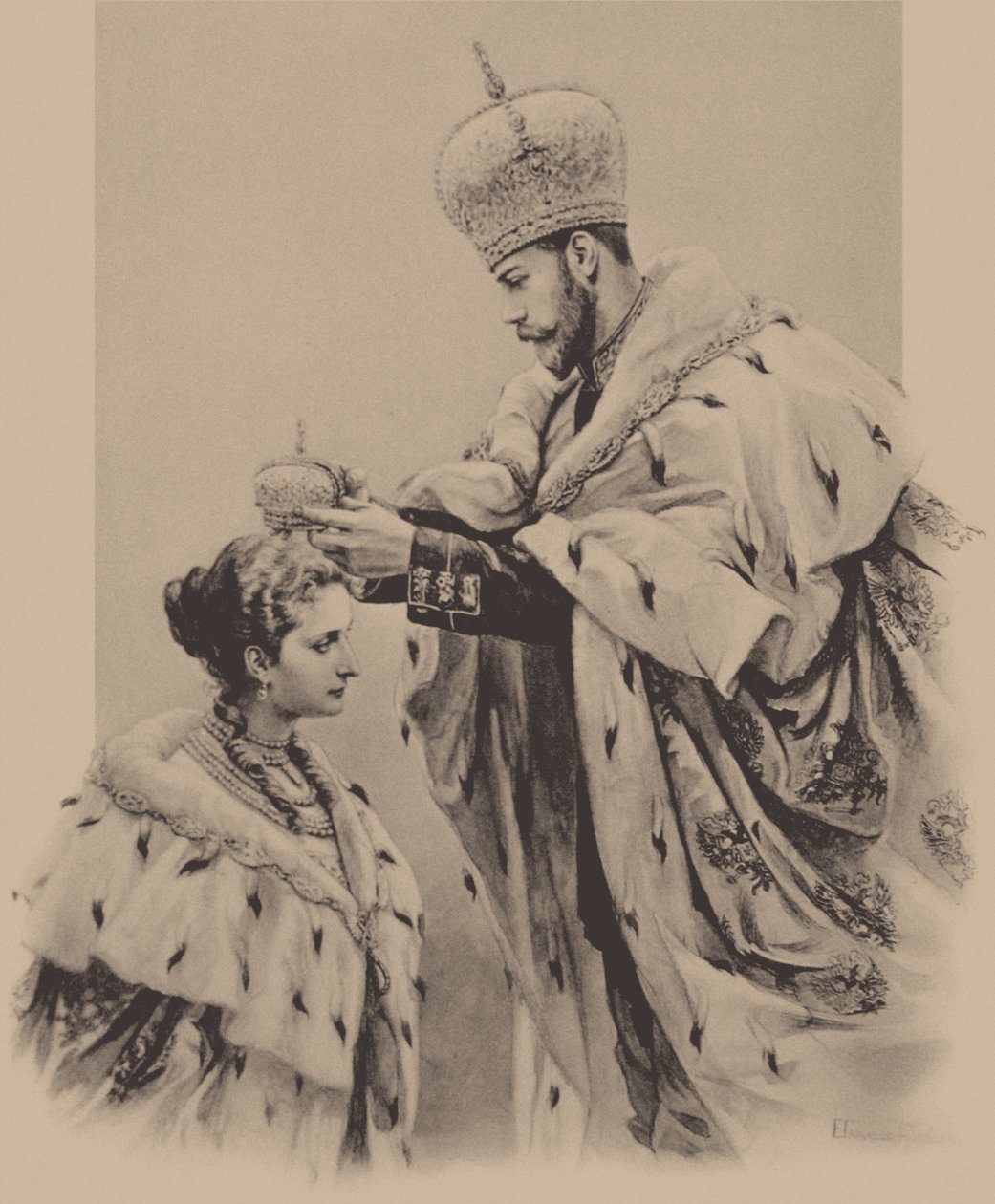 Koronacja cesarzowej Aleksandry Fiorodovny, 1899 autorstwa Elena Petrovna Samokish Sudkovskaya