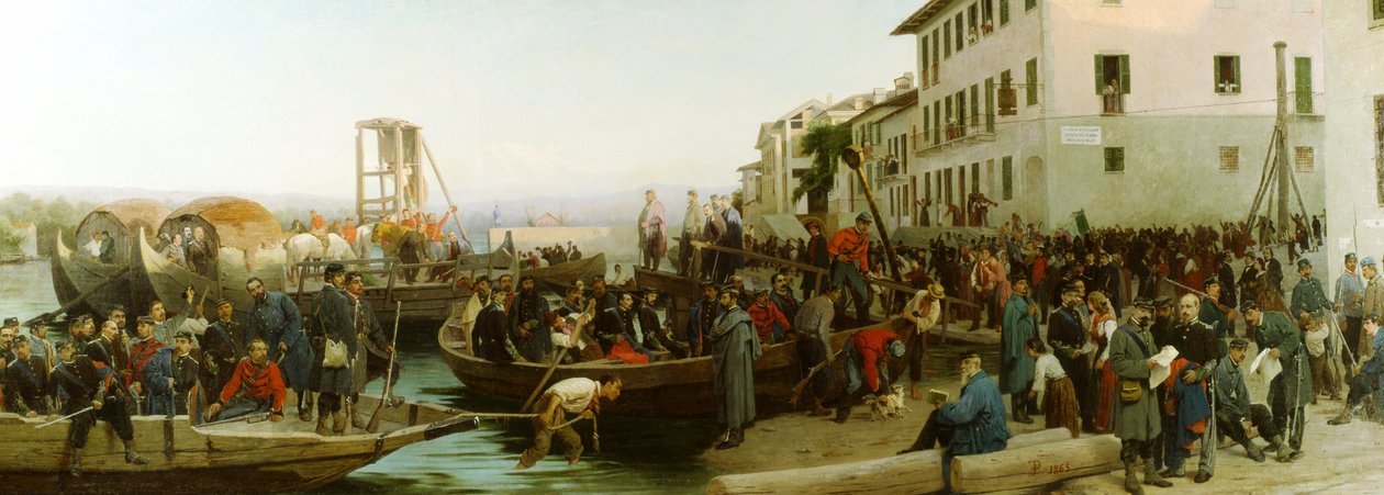 Lądowanie w Sesto Calende 26 kwietnia 1859 r. 1865 r autorstwa Eleuterio Pagliano