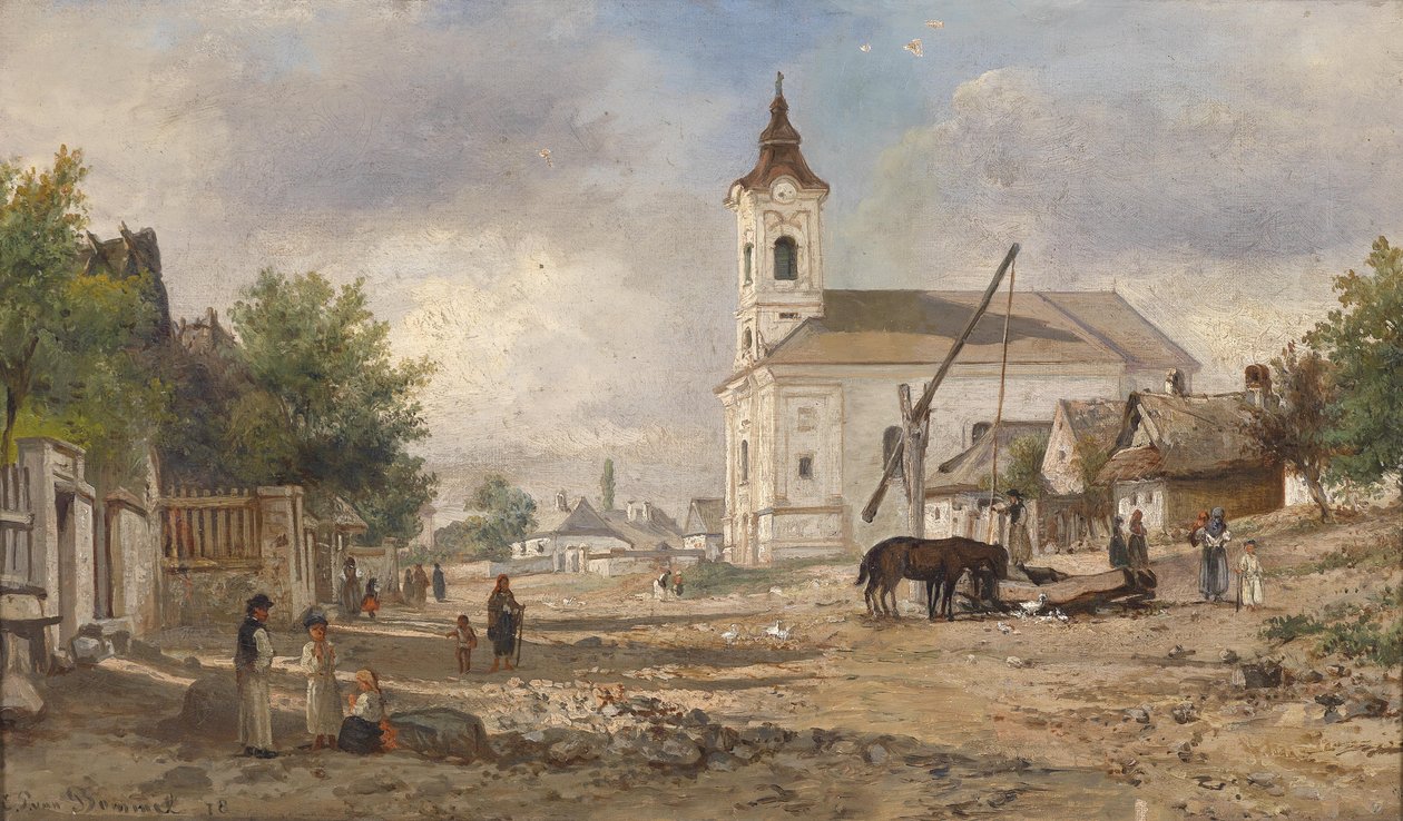 Dziedziniec kościoła z fontanną autorstwa Elias van Bommel