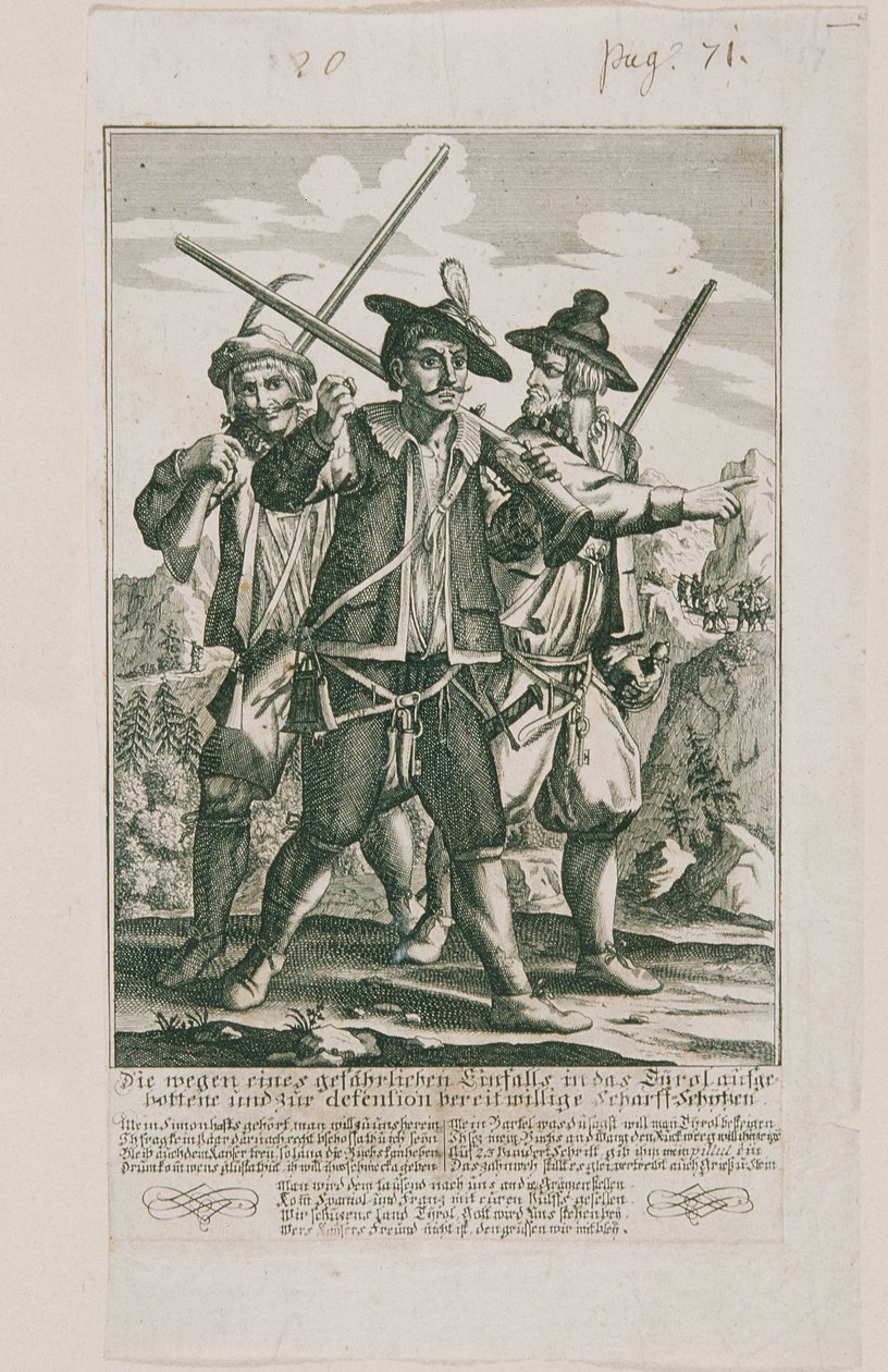 Obrona Tyrolu 1703: Strzelcy wyborowi autorstwa Elias Baeck