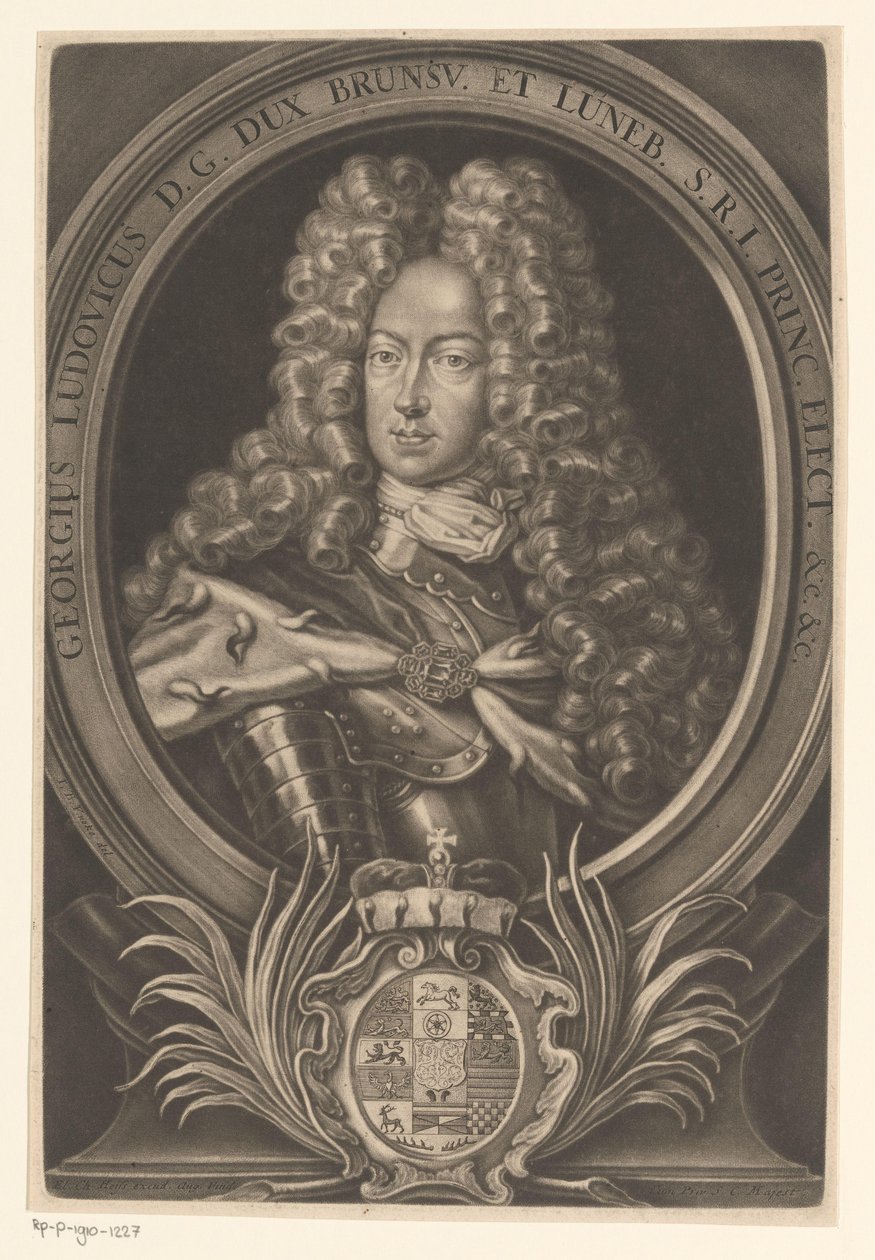 Portret Georga Ludwiga, króla Wielkiej Brytanii i Irlandii autorstwa Elias Christopf Heiss