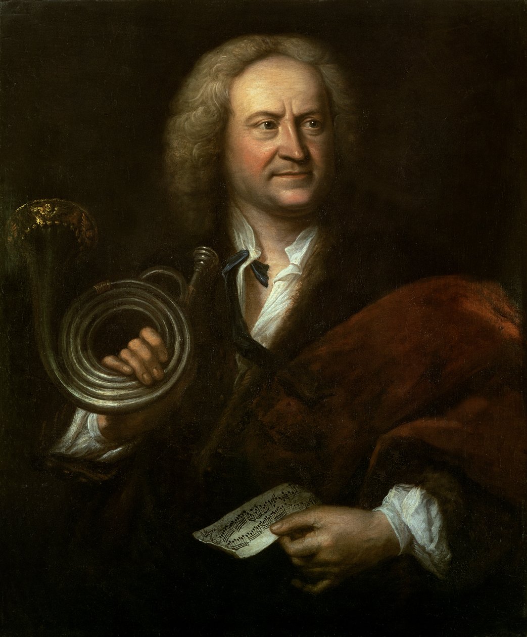 Gottfried Reiche (1667-1734), starszy muzyk i solowy trębacz Orkiestry Bacha autorstwa Elias Gottleib Haussmann