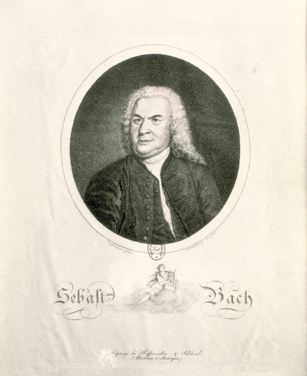 Portret Johanna Sebastiana Bacha (1685-1750) rytowany przez Friedricha Wilhelma Nettlinga (grafika) (fot. bw) autorstwa Elias Gottleib Haussmann