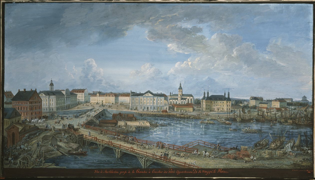Widok na Sztokholm. autorstwa Elias Martin