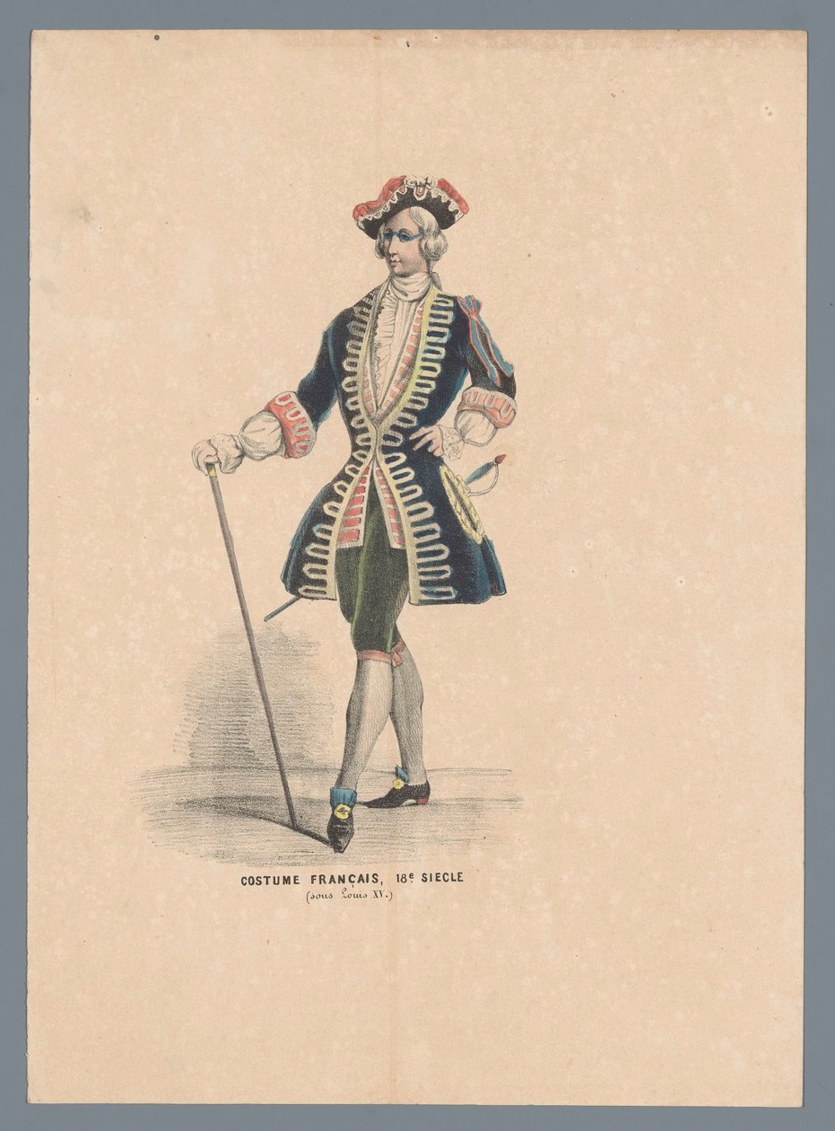 Kostium francuski, XVIII wiek (za Ludwika XV) (tytuł na obiekcie) autorstwa Elias Spanier (attributed to)