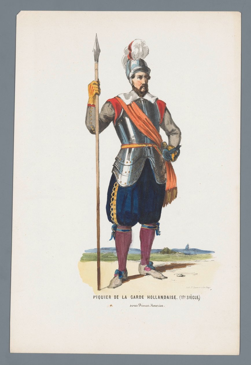 Pikinierz Gwardii Holenderskiej. (XVII wiek.) pod księciem Maurycym (tytuł na obiekcie) autorstwa Elias Spanier