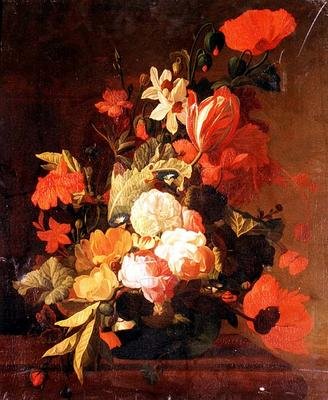 Róże, tulipany, powoje itp. autorstwa Elias van den (follower of) Broeck