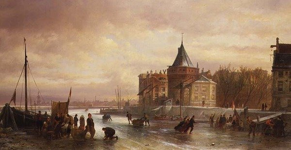 Scena łyżwiarska autorstwa Elies Pieter van Bommel