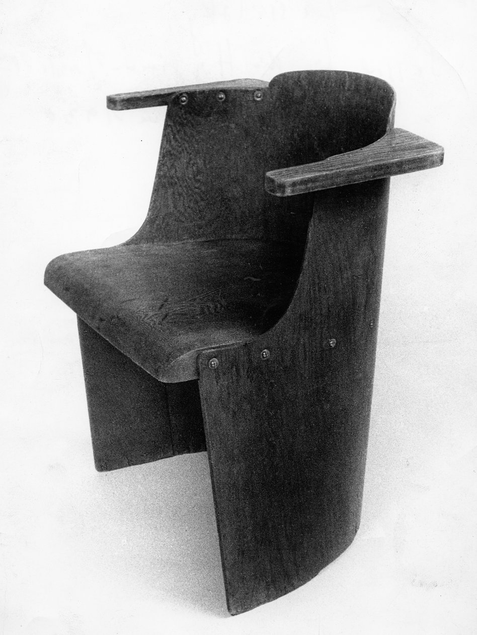 Krzesło, 1930 (drewno na płycie pilśniowej) autorstwa Eliezer Markowich Lissitzky