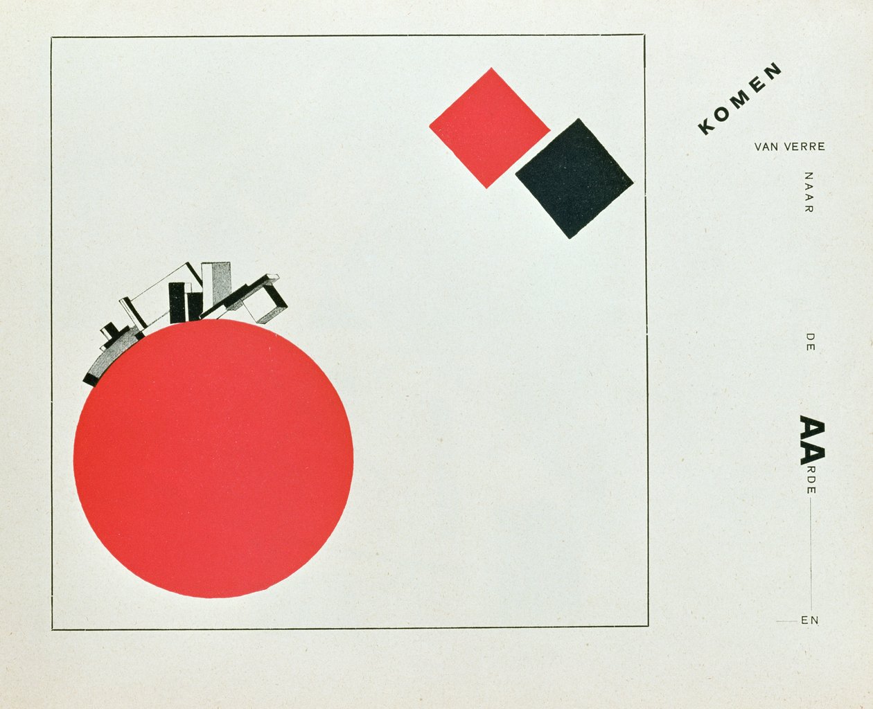 Ilustracja do „Historii dwóch kwadratów”, napisanej przez artystę, wyd. w Berlinie, 1922 (książka drukowana) autorstwa Eliezer Markowich Lissitzky