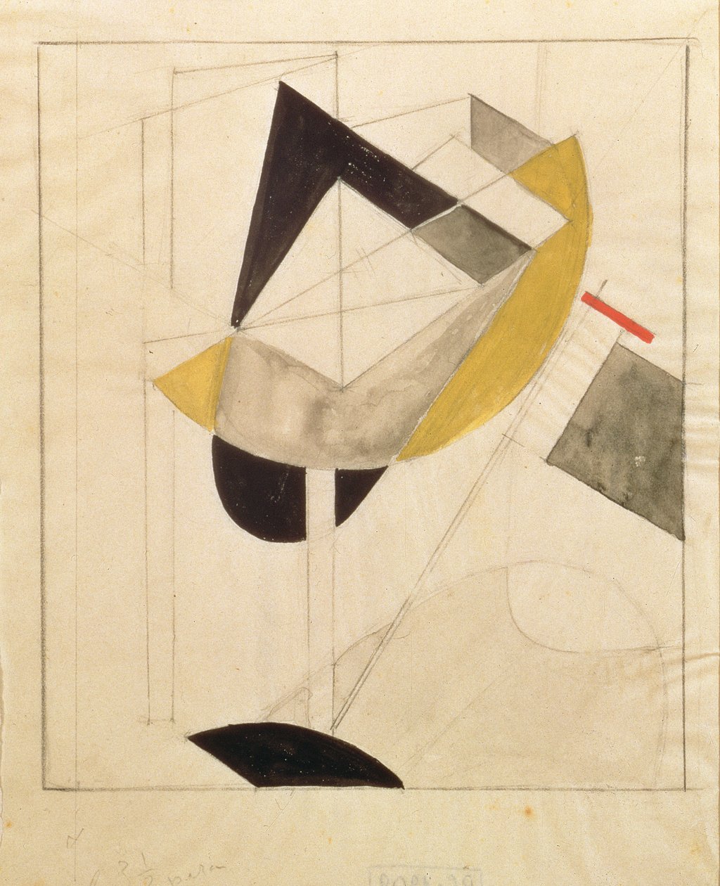 Proun 19, 1920 (ołówek i wc na papierze) autorstwa Eliezer Markowich Lissitzky