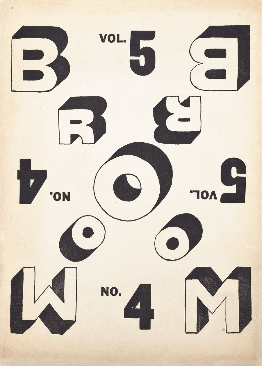 Okładka tomu 5, numer 4 magazynu artystycznego "Broom", ok. 1921-1924 (litografia) autorstwa Eliezer Markowich (1890-1941) Lissitzky