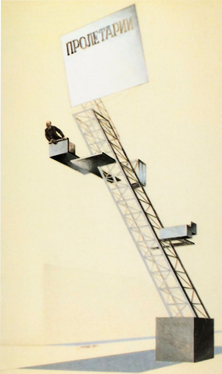 Projekt architektoniczny trybuny Lenina autorstwa el lissitzky