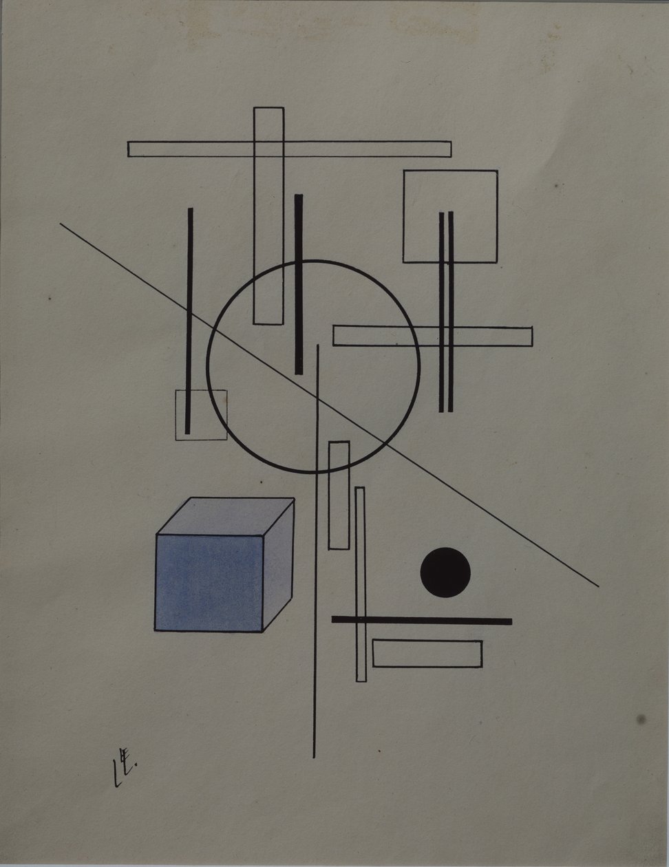 Kompozycja, 1920 autorstwa Eliezer Markowich Lissitzky