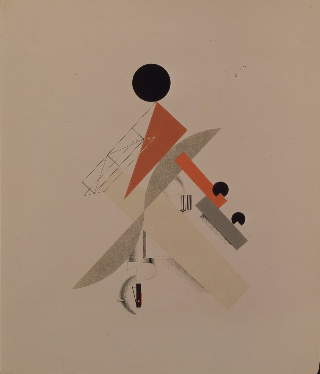 Obieżyświat. Figurka do opery Zwycięstwo nad słońcem A. Kruchenycha, 1920-1921 autorstwa Eliezer Markowich Lissitzky