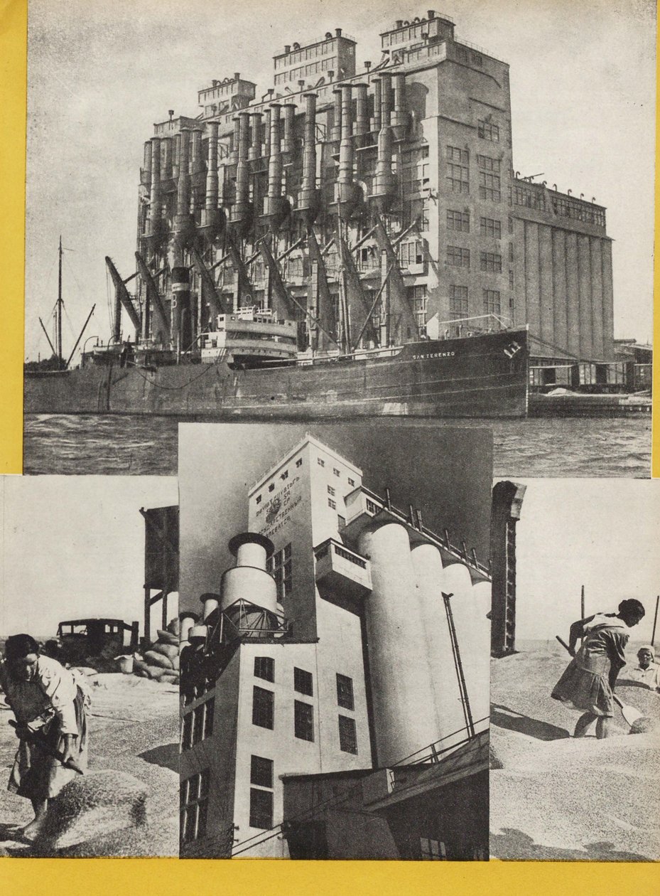 Ilustracja z ZSRR buduje socjalizm, 1933. autorstwa Eliezer Markowich Lissitzky