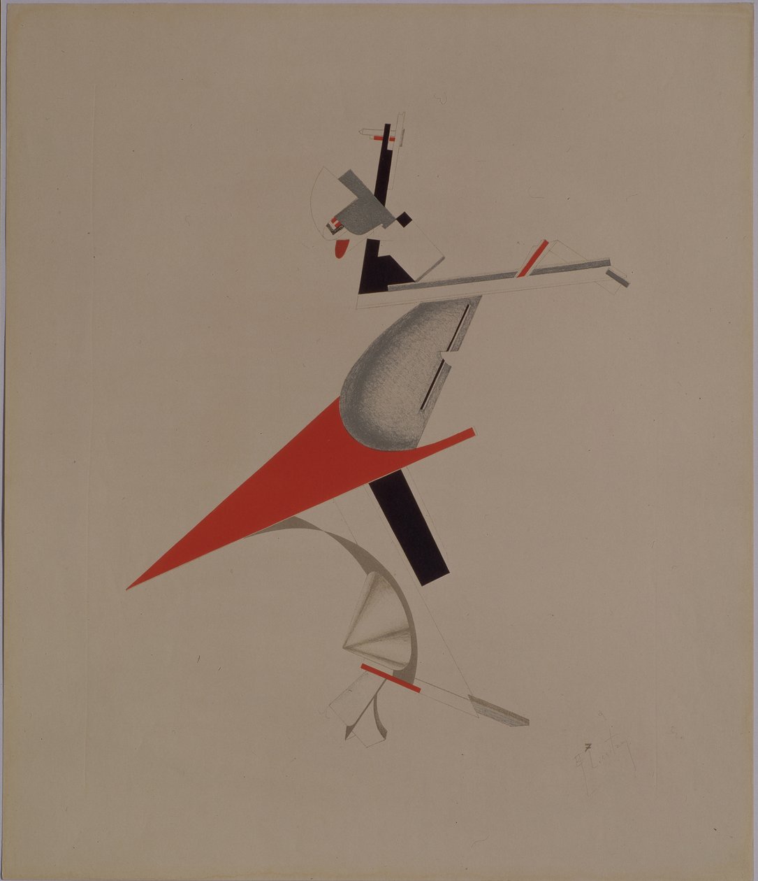 Drab. Figurka do opery Zwycięstwo nad słońcem A. Kruchenycha, 1920-1921 autorstwa Eliezer Markowich Lissitzky