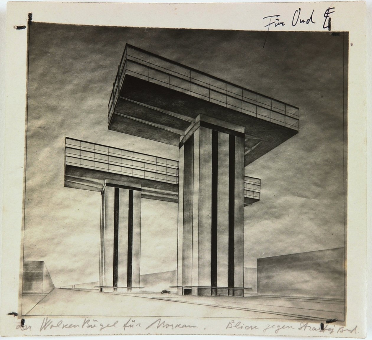 Drapacz chmur Wolkenbügel na bulwarze Strastnoy w Moskwie, 1925 autorstwa Eliezer Markowich Lissitzky