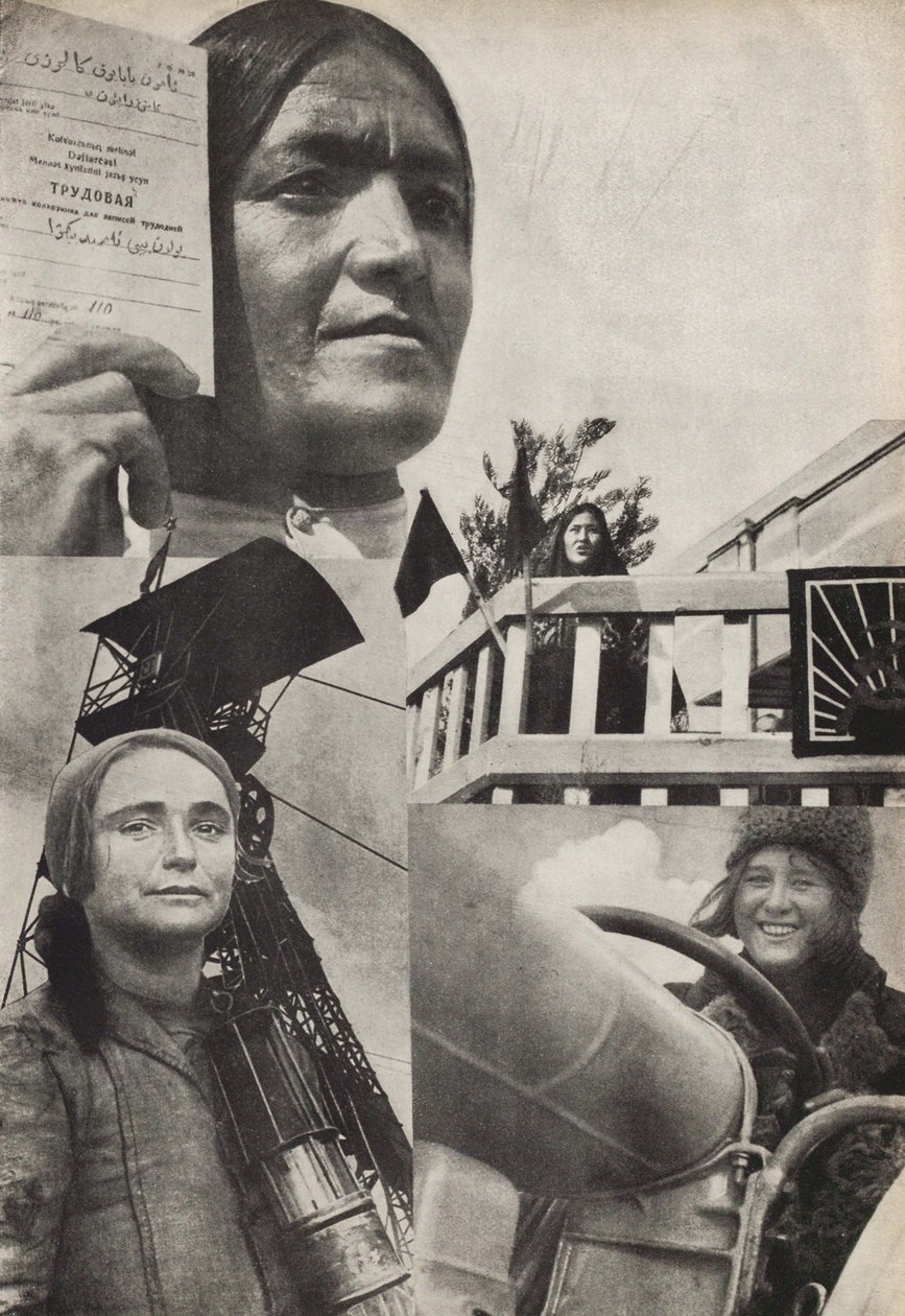 Radziecka kobieta. Ilustracja z ZSRR buduje socjalizm, 1933. autorstwa Eliezer Markowich Lissitzky