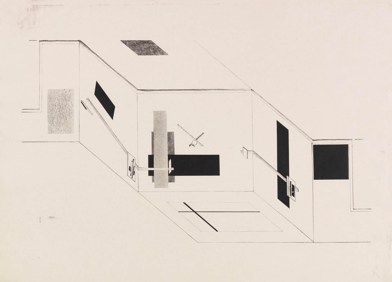 Pokój Proun. Arkusz 5 teki I Kestnera, 1923. autorstwa Eliezer Markowich Lissitzky