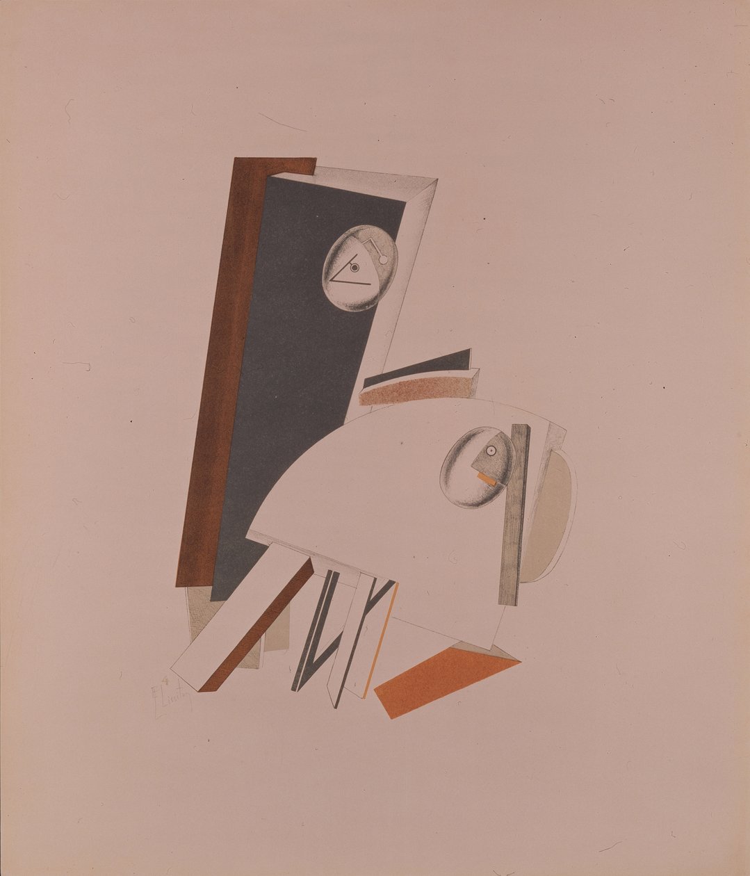 Tchórze. Figurka do opery Zwycięstwo nad słońcem A. Kruchenycha, 1920-1921 autorstwa Eliezer Markowich Lissitzky