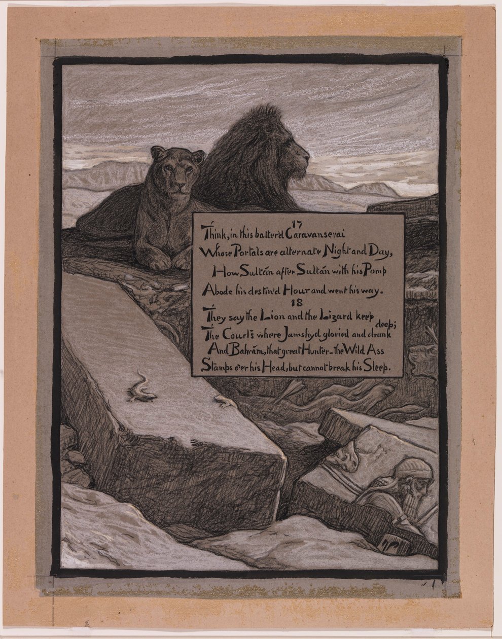 (Ilustracja do Rubáiyát Omara Khayyáma) Sądy w Jamshyd autorstwa Elihu Vedder