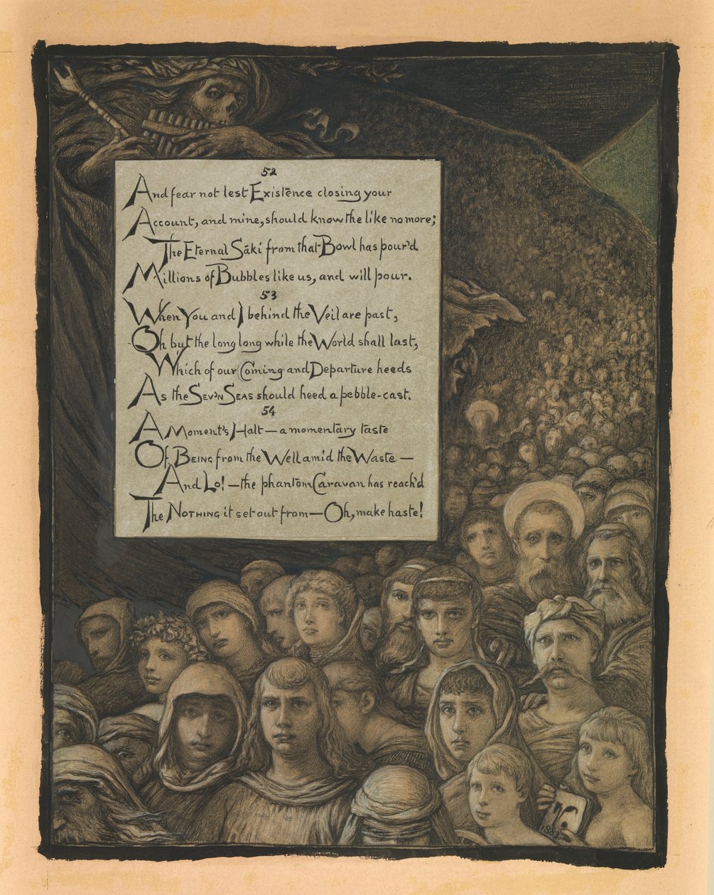 (Ilustracja do Rubáiyát Omara Khayyáma) Recenzja śmierci autorstwa Elihu Vedder