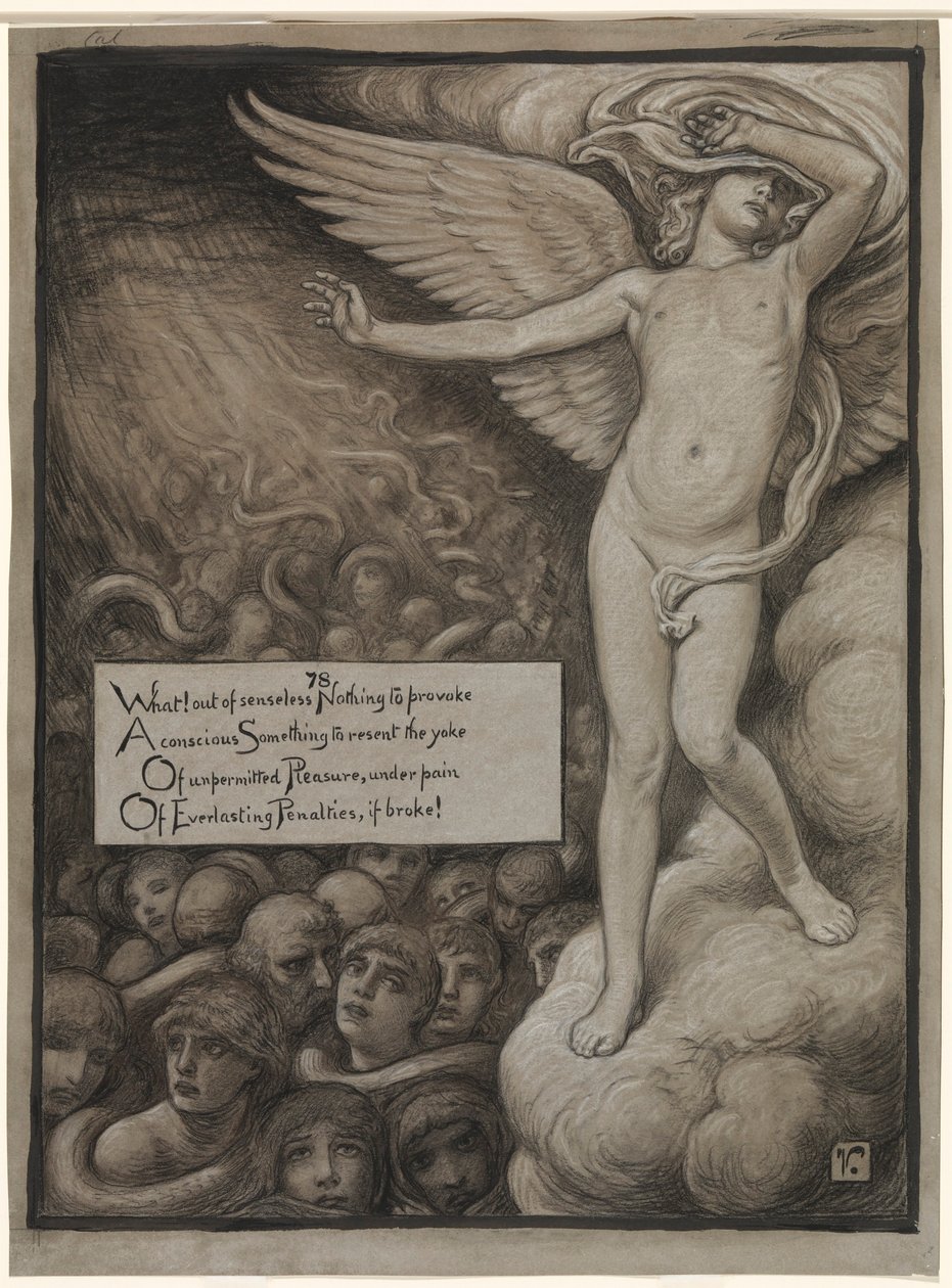 (Ilustracja do Rubáiyát Omara Khayyáma) Miłość wzdryga się na widok piekła autorstwa Elihu Vedder