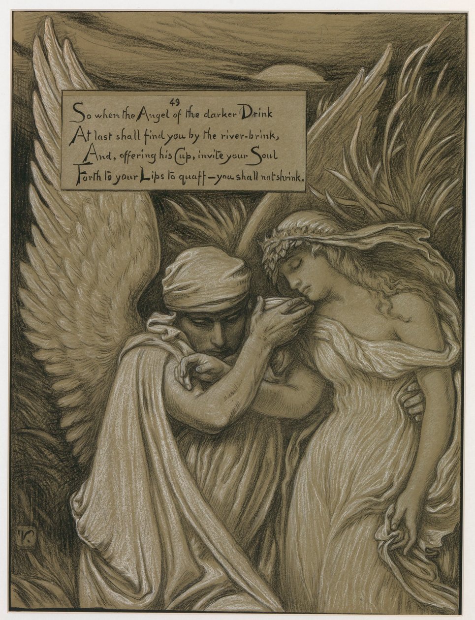 (Ilustracja do Rubáiyát Omara Khayyáma) Puchar śmierci autorstwa Elihu Vedder