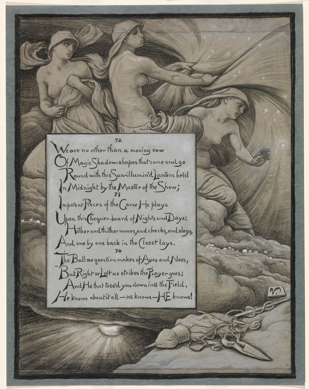 (Ilustracja do Rubáiyát Omara Khayyáma) Losy gromadzące się w gwiazdach autorstwa Elihu Vedder