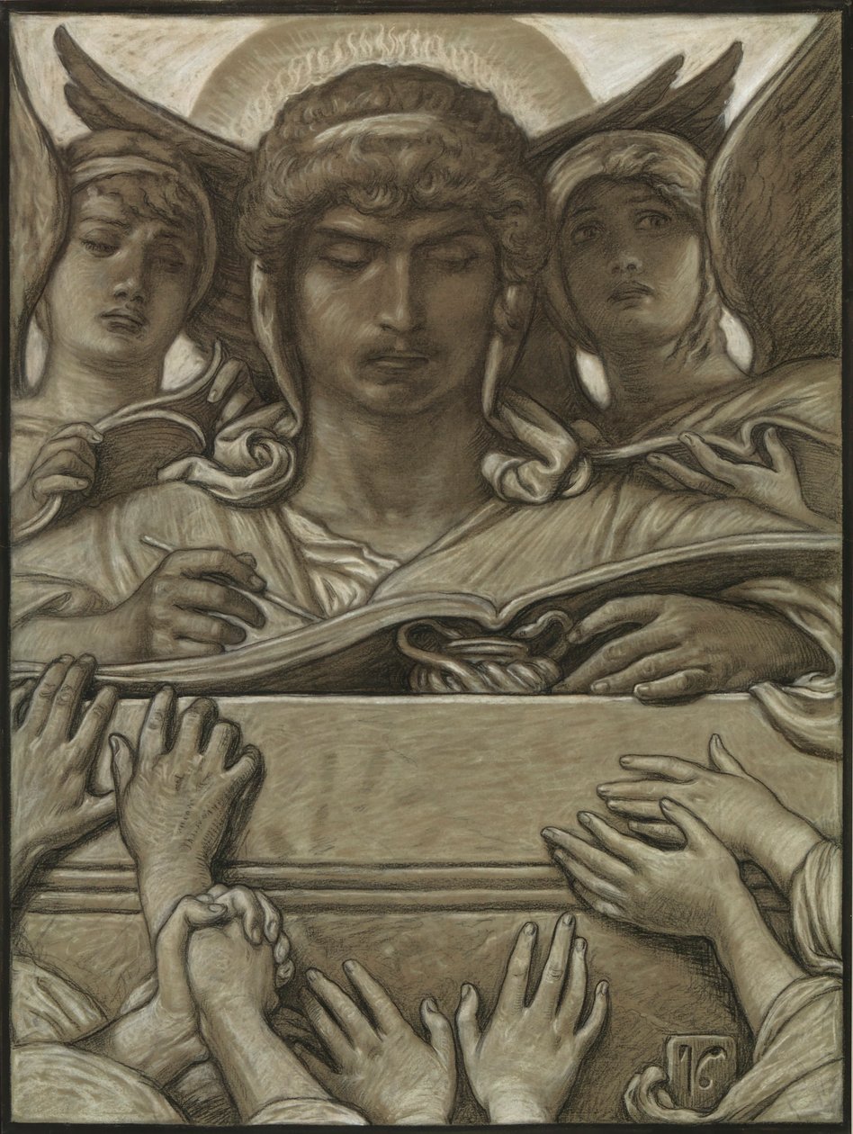 (Ilustracja do Rubáiyát Omara Khayyáma) Anioł nagrywający autorstwa Elihu Vedder