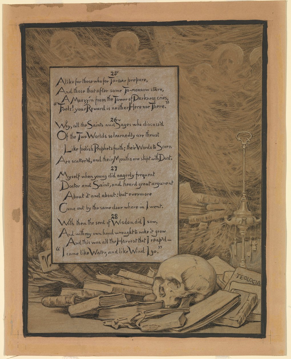 (Ilustracja do Rubáiyát Omara Khayyáma) Teologia autorstwa Elihu Vedder