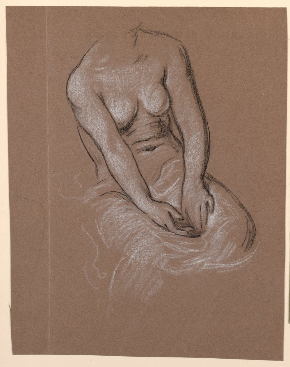 Rysunek, Studium kobiecego torsu, ok. 1885 r. autorstwa Elihu Vedder