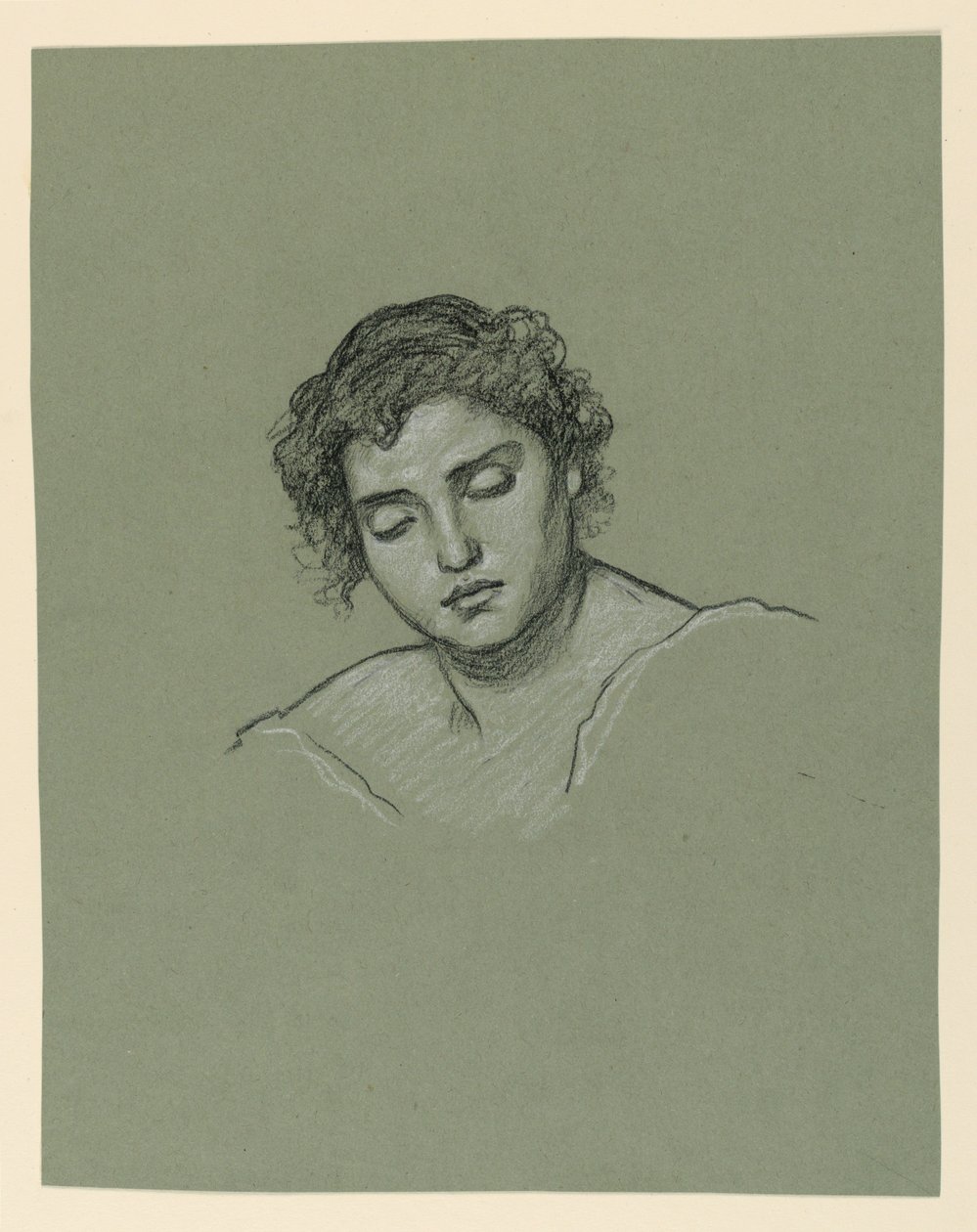 Rysunek, Głowa kobiety, ok. 1885 r. autorstwa Elihu Vedder