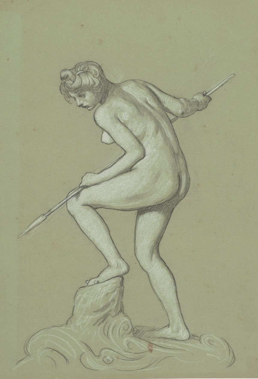 Dziewczyna spearing delfina, ok. godz. 1900. autorstwa Elihu Vedder