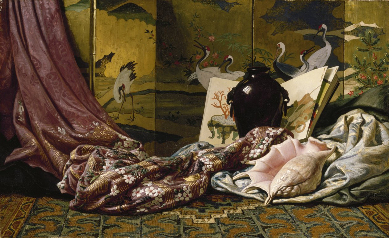 Japońska martwa natura autorstwa Elihu Vedder