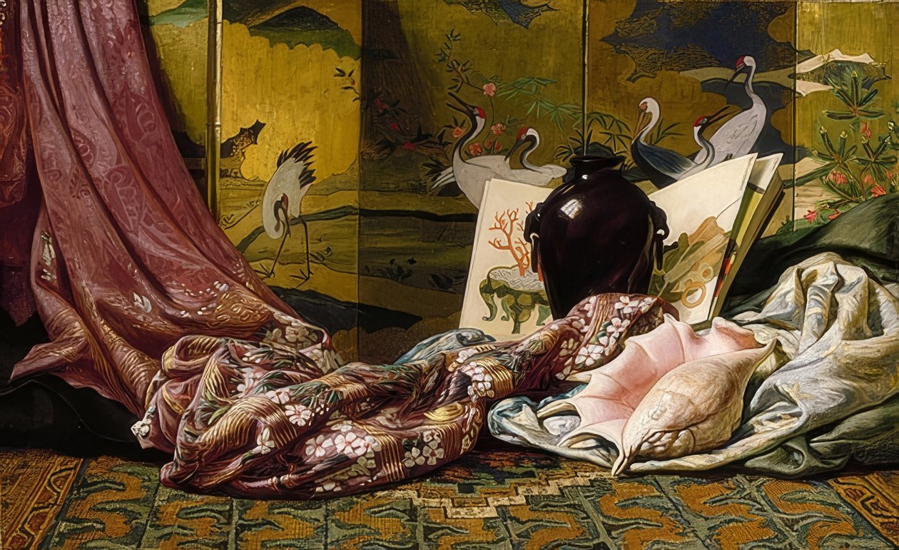 Japońska martwa natura. 1879 autorstwa Elihu Vedder