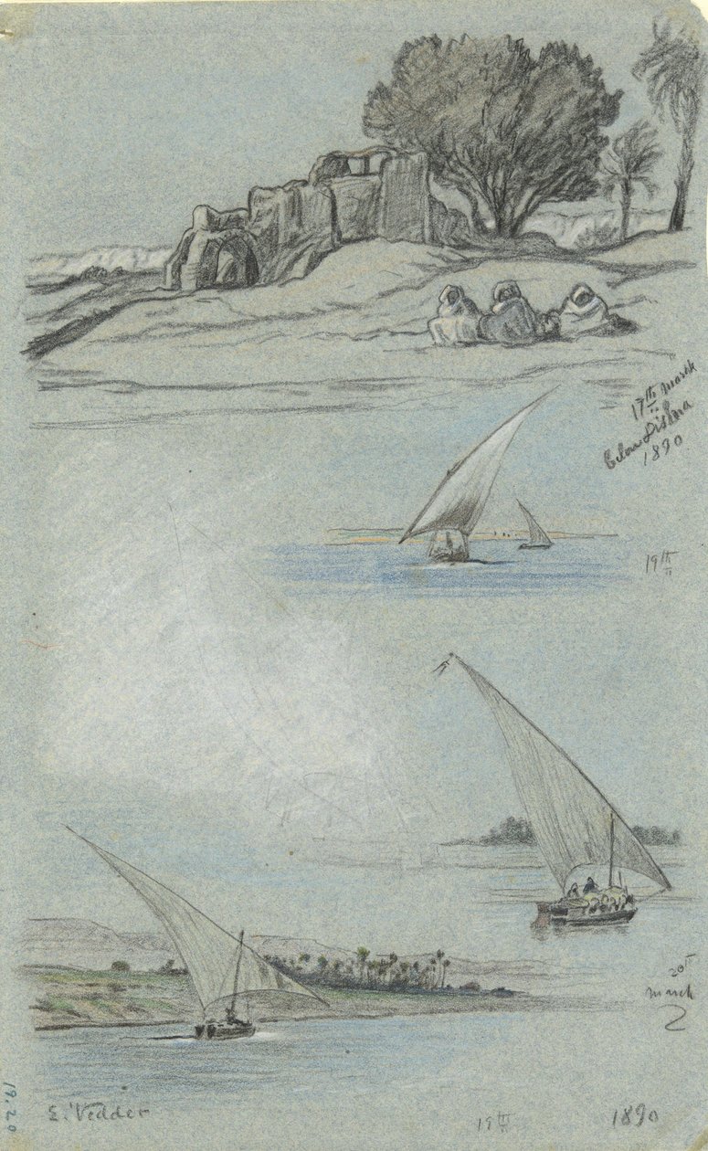 Arkusz studiów autorstwa Elihu Vedder