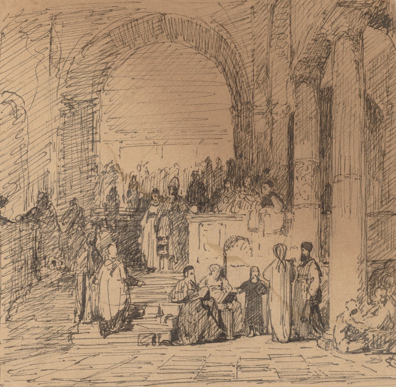 Studium według Starego Mistrza, ok. 1930 1858. autorstwa Elihu Vedder