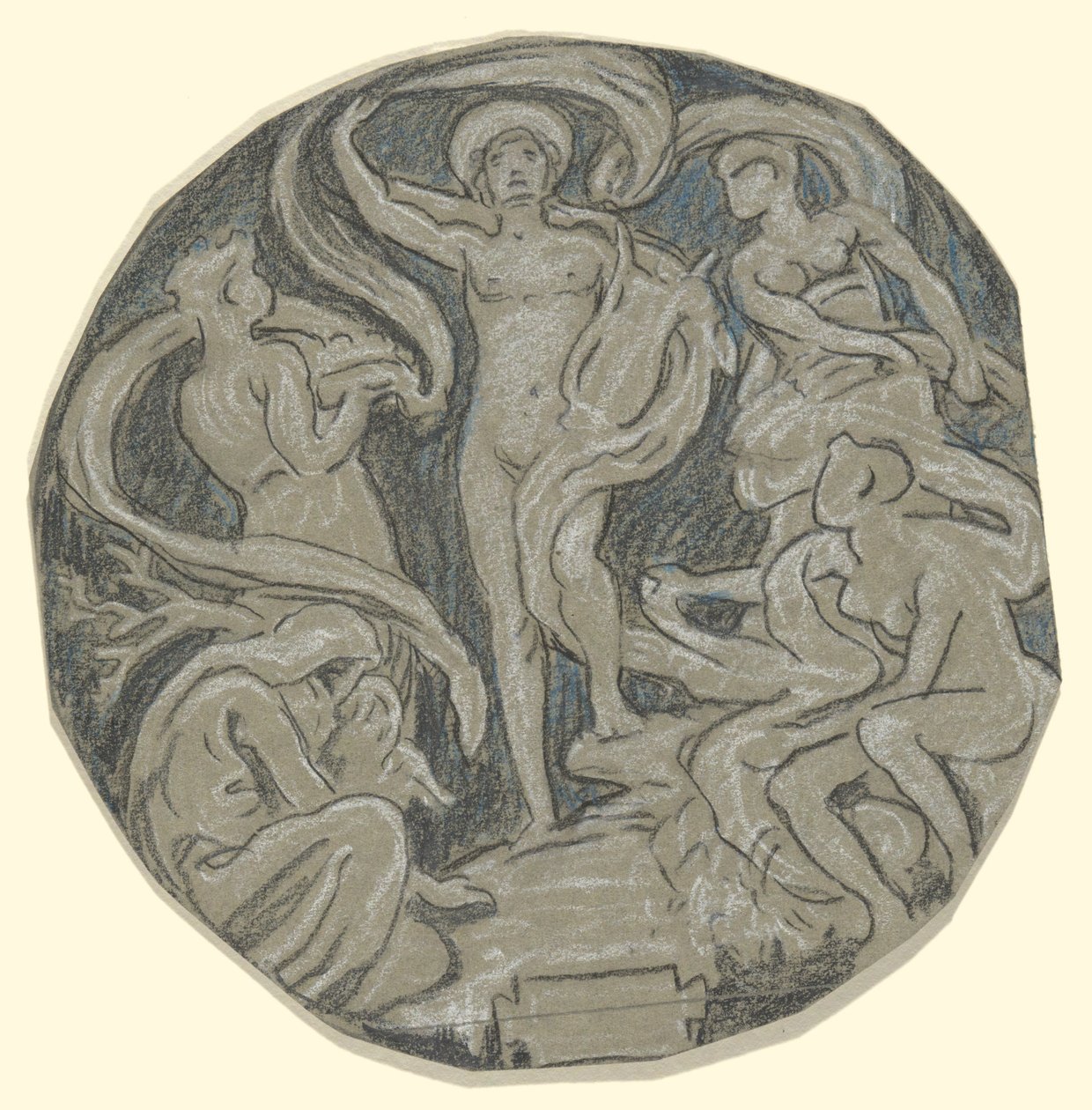 Studium Centrum Circle of Huntington Ceiling; Apollo i asystenci autorstwa Elihu Vedder
