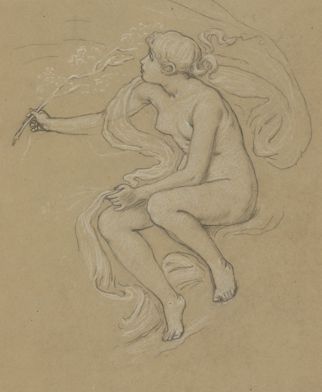 Studium dla postaci wiosny autorstwa Elihu Vedder
