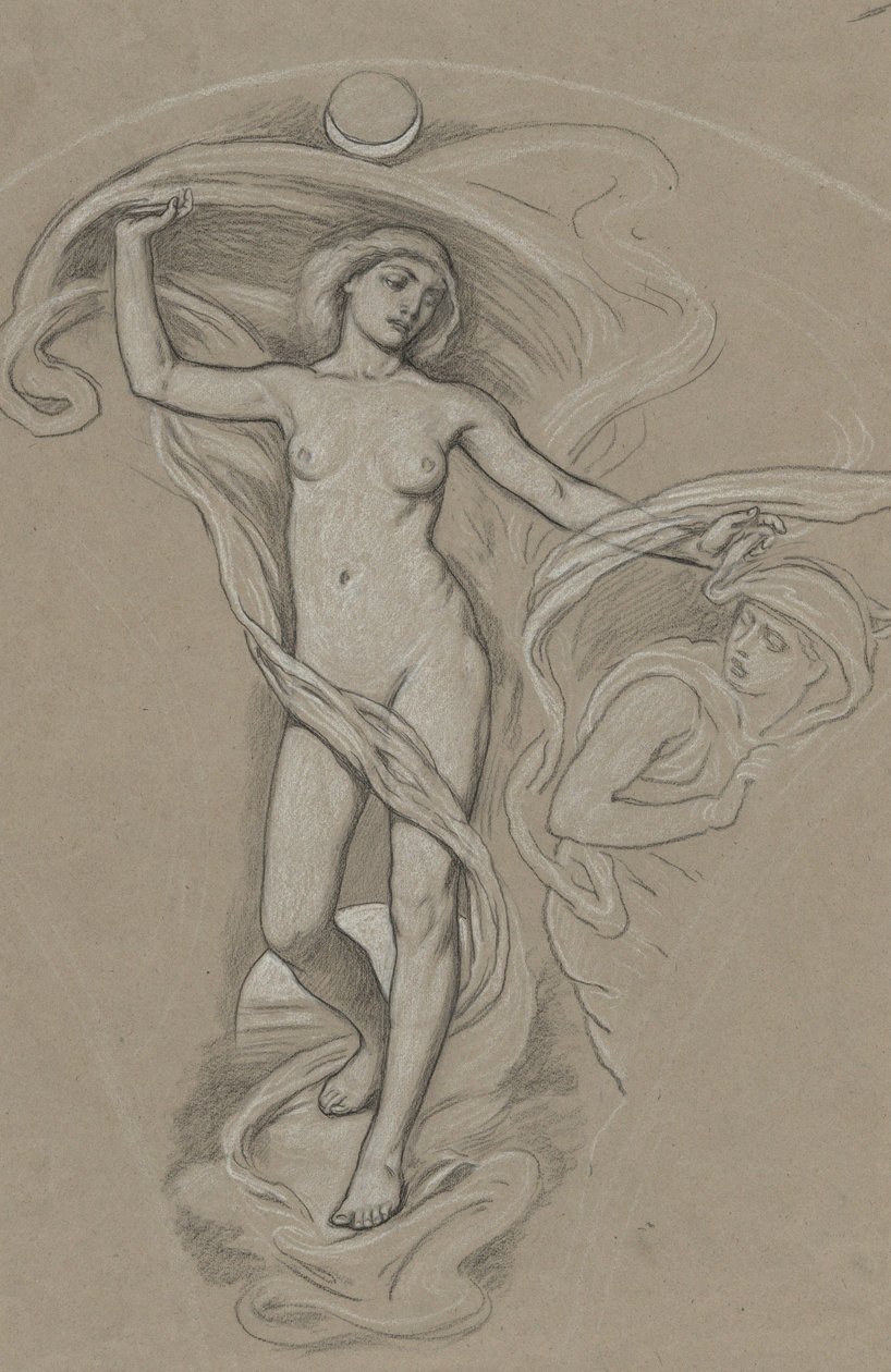 Studium do obrazu „Luna” autorstwa Elihu Vedder