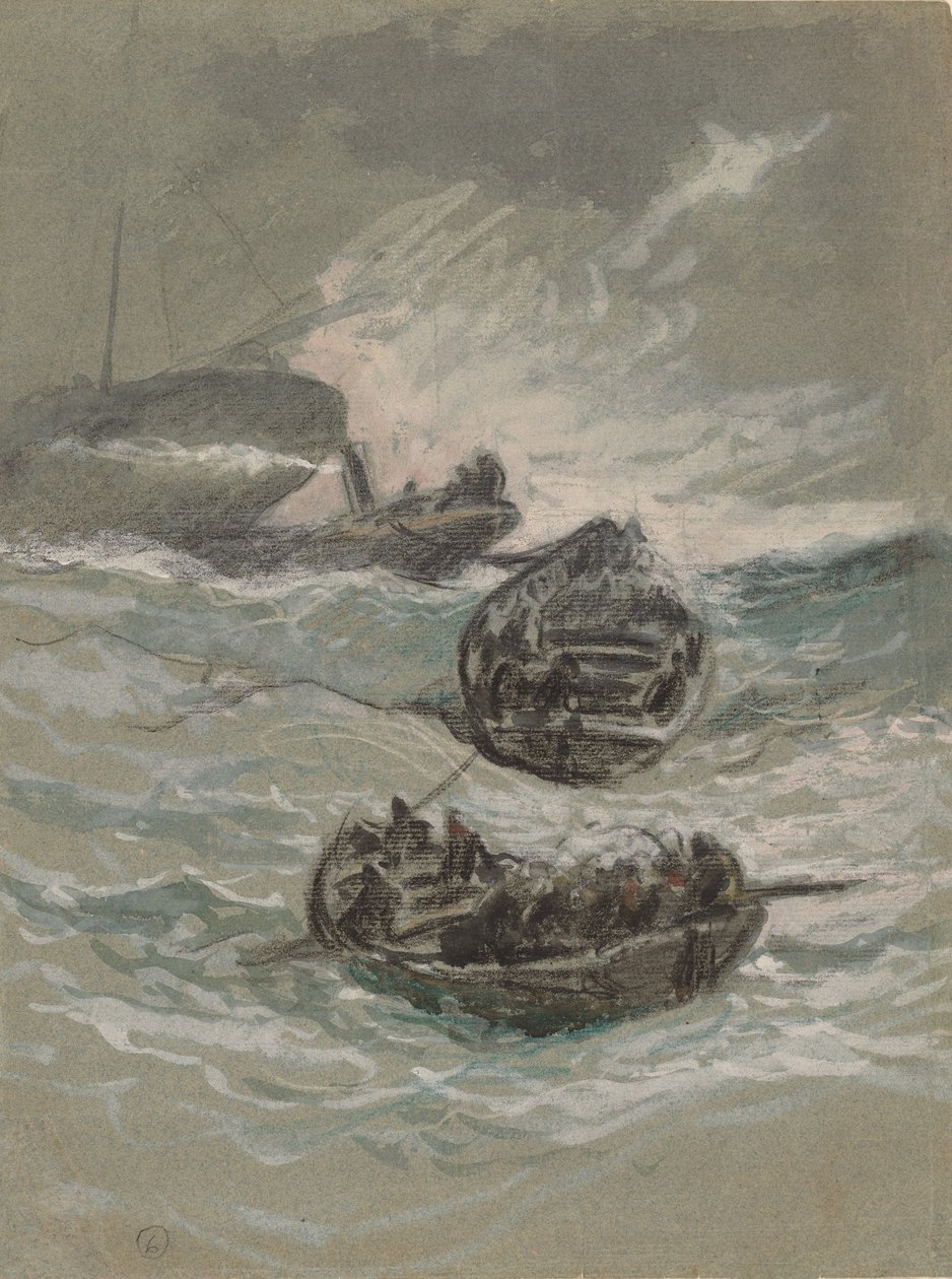 Wrak statku, ok. godz. 1880. autorstwa Elihu Vedder