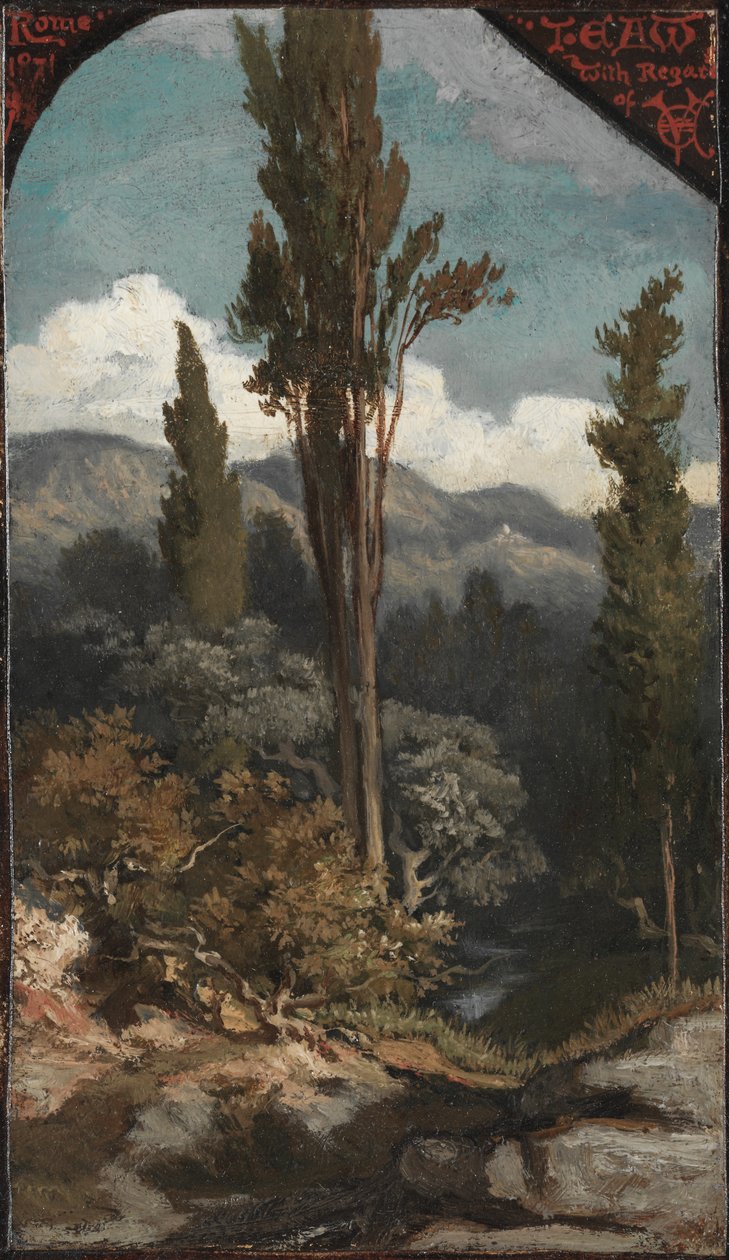 Trzy drzewa: Włochy, 1871. autorstwa Elihu Vedder