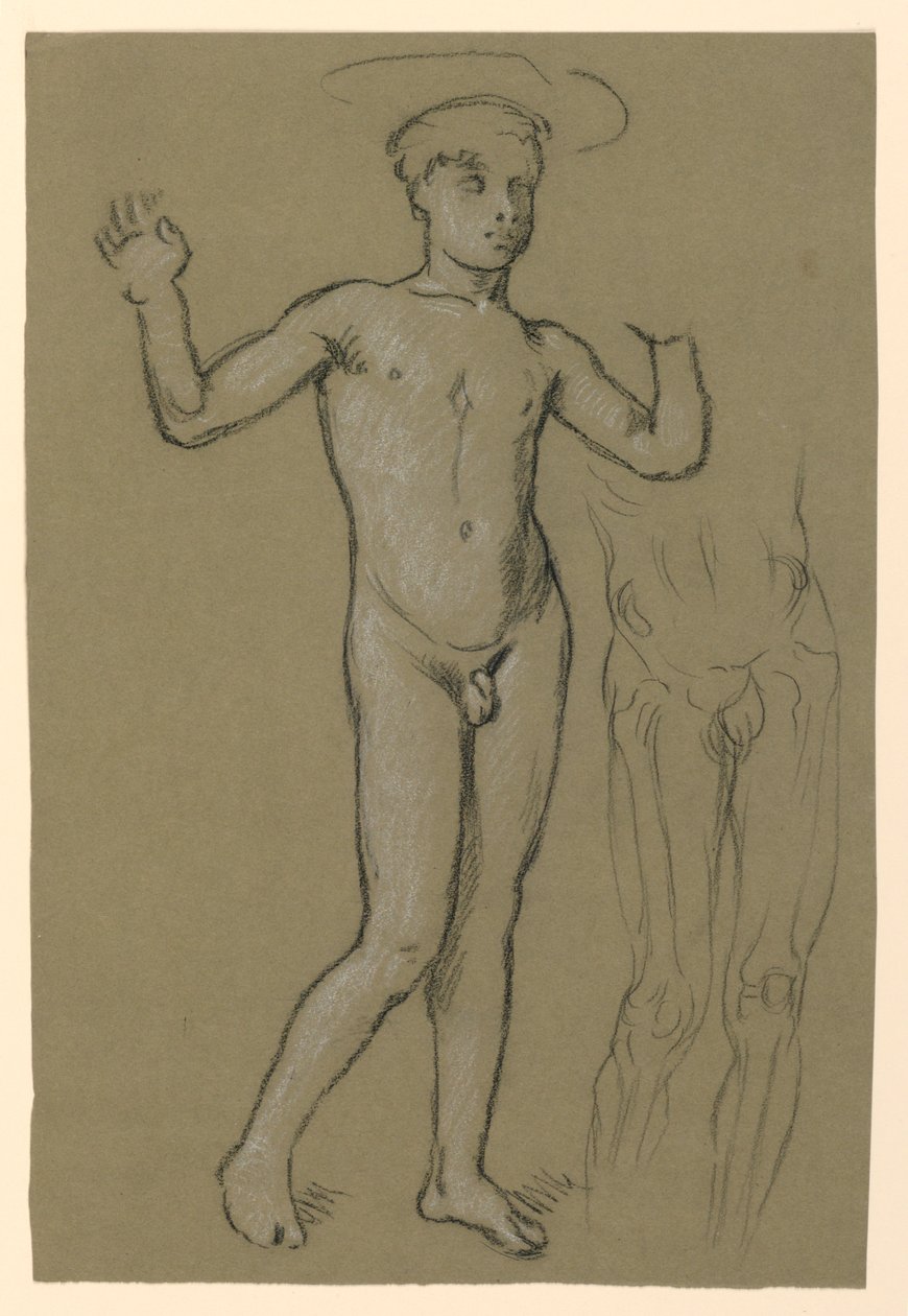 studium figury do projektu fontanny autorstwa Elihu Vedder