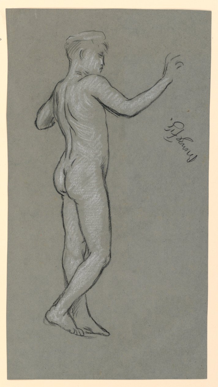 studium figury do projektu fontanny autorstwa Elihu Vedder
